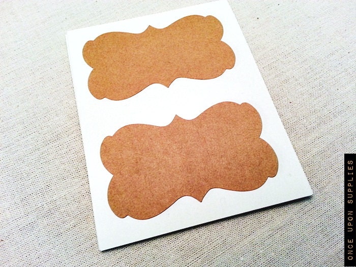 Ornate Border Decorative Kraft Brown Labels / Wedding Decoration / Party Decoration / Jar Labels / Organizing Labels