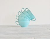 Vintage Blue Melmac Cups Set of 5