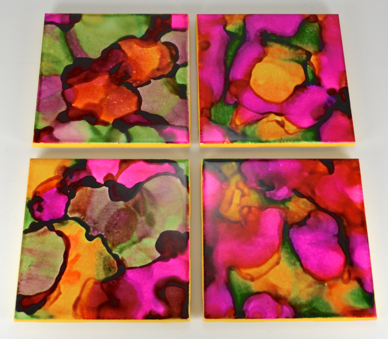 Alcohol Ink Dyed Coasters