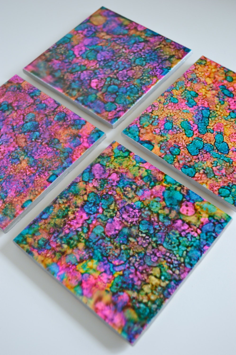 Set of Ink Dyed Coasters