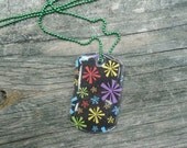 Color Burst Dog Tag Pendant Necklace