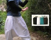 Harem Pants -  Aladdin Pants - Harem Trousers - Yoga Pants - Cotton Afghani Pants - Alibaba Pants - Hammered - Men - Woman - Winter - White