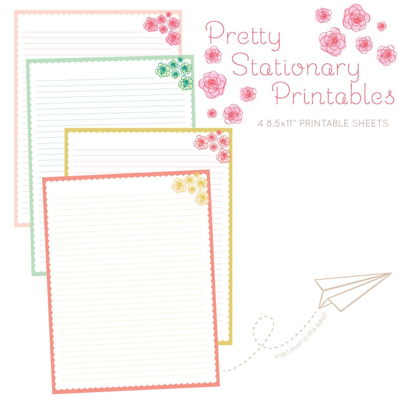 pretty stationary printables