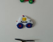 Child's handmade bedroom door wall (mobile) hanging Vehicles decoration Emergency accident Fire engine truck Police car Helicopter Chopper