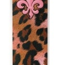 Bookmarks Buy 1 Get 2 Free Sassy Cheetah Pattern with Pink Fleur de Lis Handmade