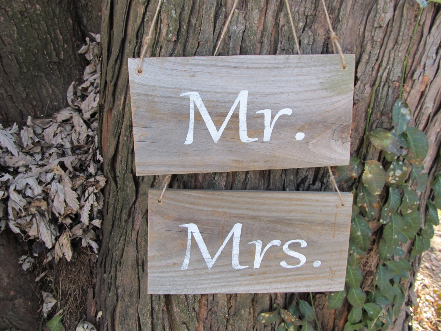 Mr. & Mrs. Rustic wedding signs  made from reclaimed wood