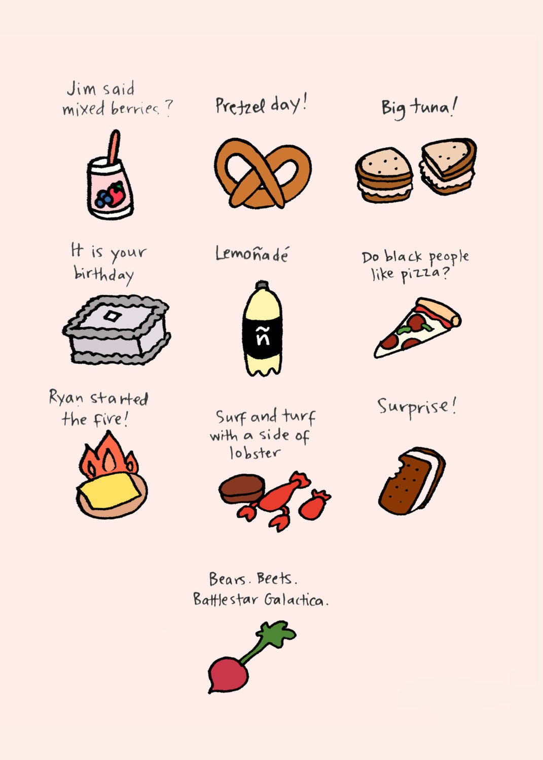 Foods of The Office 5x7 Print