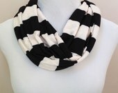Black & White Stripe Infinity Scarf
