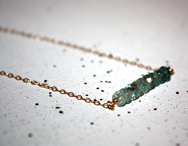mari - aquamarine nugget necklace by lilla stjarna - 14k gold - gifts under 75 - March birthstone - raw gemstone jewelry, best friend gift