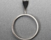 Tiny spring flower ring. "Black Meadow" series. Unusual contemporary silver ring. Subtle, organic shape. Handmade. Ready to ship.