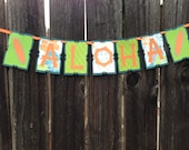 ALOHA Hawaiian Luau Banner-Birthday Party, Birthday Banner, Luau, Party