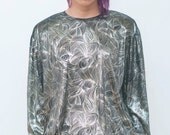 Vintage Metallic Silver  Blouse