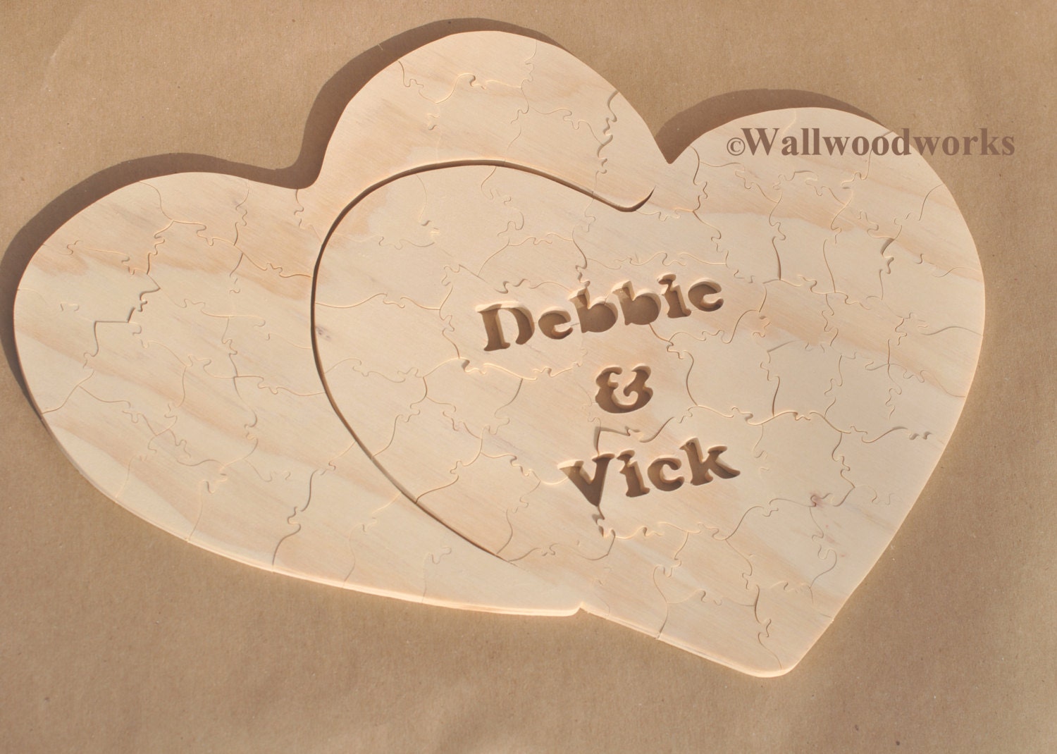 50 Piece Hearts Wedding Guest Book Puzzle -  Wedding, Guestbook, Guest Book, Rustic and Alternative Wedding Decor