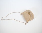 Vintage Evening Bag - ivory and gold with gold tassel detail