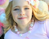 POWDER PUFF - Girl Headband  - Girls Hair Accessories - Girls Clothing - Rosette Satin Flower - Little Girl Headbands - Children - Toddler