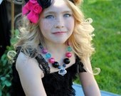 PARIS ROMANCE - Girl Headband - Little Girls Headbands - Girl Clothing Dress - Woman Vintage Lace Rosette Satin Flower - Toddler