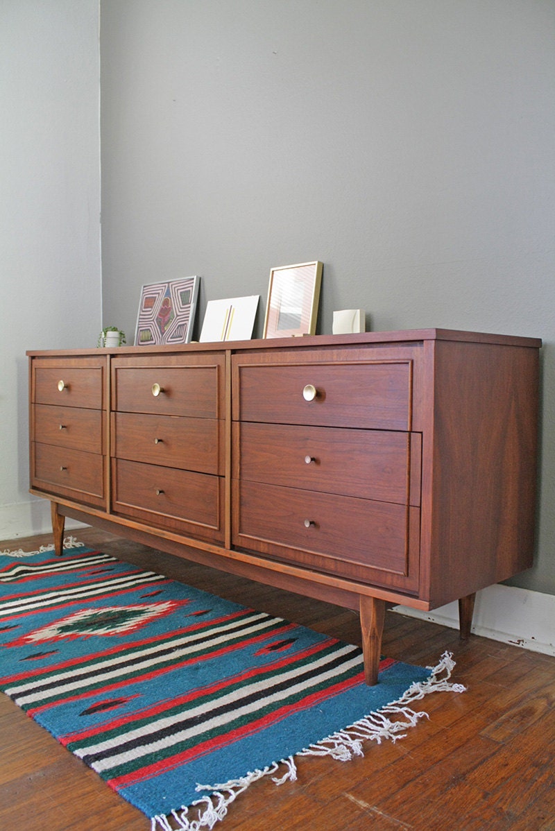 SOLD Nine Drawer Mid Century Modern Dresser