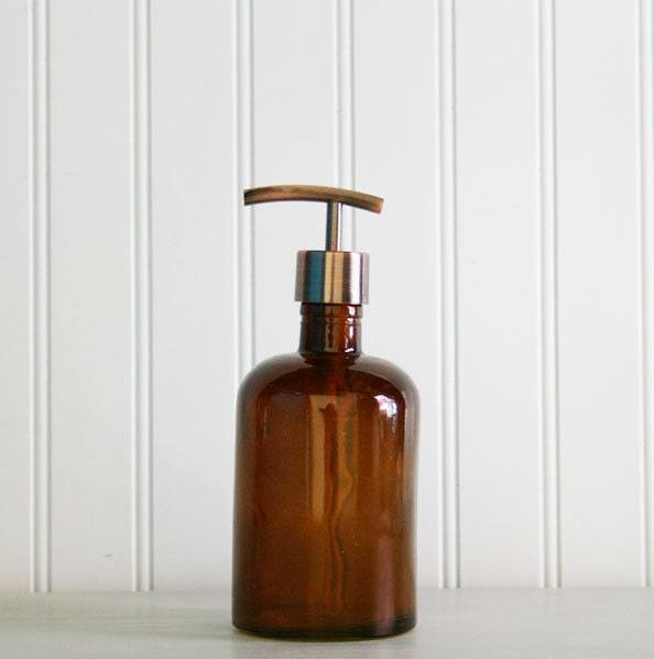 Recycled Glass Soap Dispensers - Amber