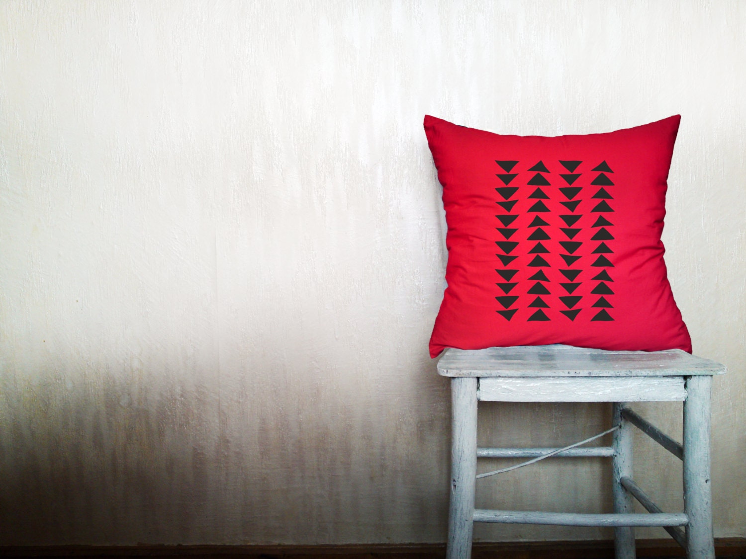 Chevron pillow decorative throw pillow geometrical pillow cover red cotton toss arrow pillow case bedding bedroom set 18x18 inches ohtteam
