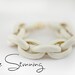 Cream Enamel Link Bracelet - Chunky Link Bracelet - Enamel Bracelet - Cream Bracelet