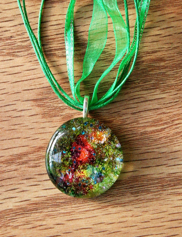 Nebula Pendant, Glass Pendant, Space Pendant, Womens Jewelry, Galaxy Pendant, Teen Jewelry