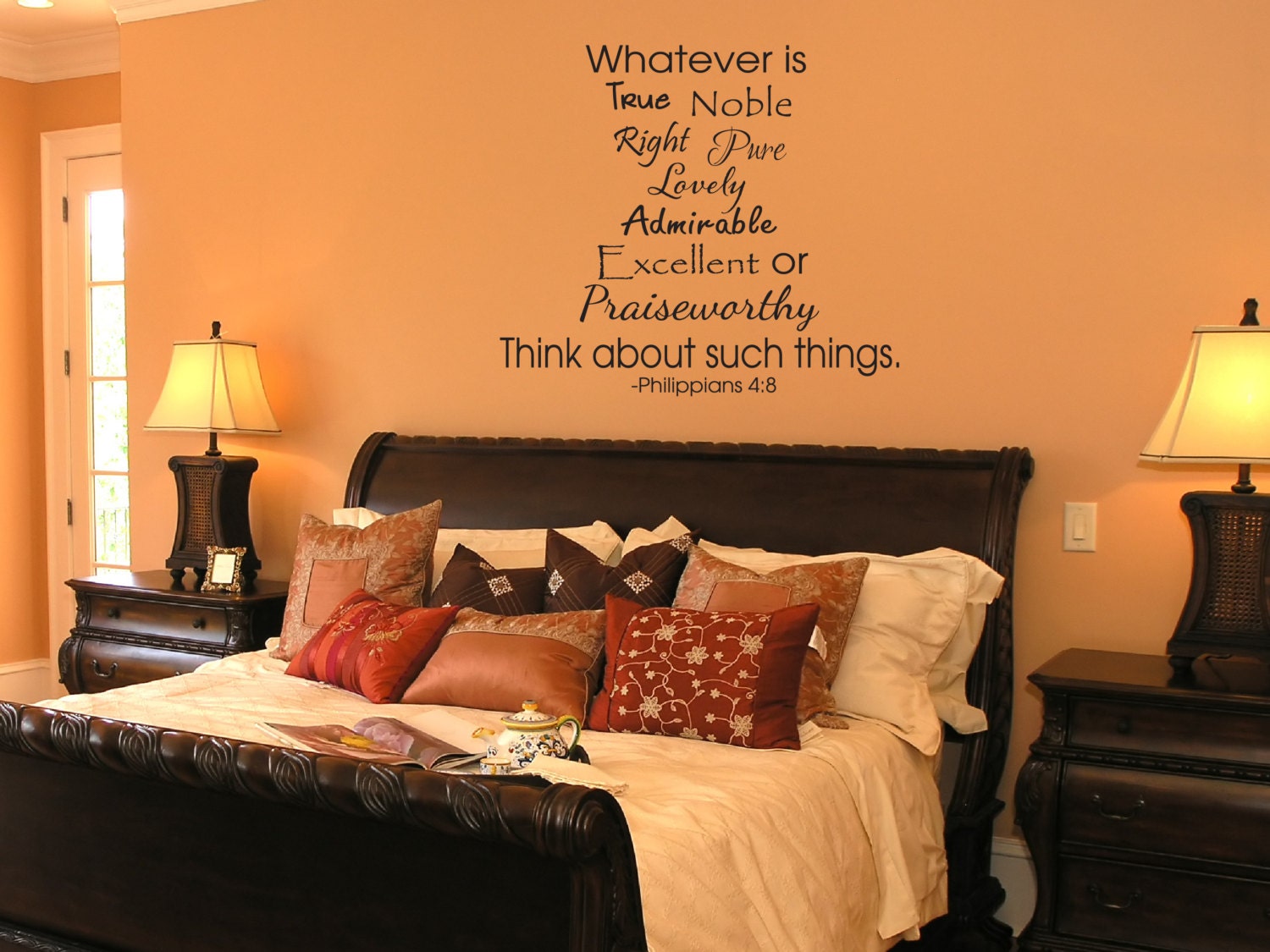 Whatever Is True Decal - Home Vinyl Decal - Wall Decal - Wall Vinyl - Vinyl Decal - Wall Decor - Wall Art - Vinyl Quote -Bible Quote Decals