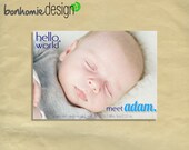 DIY Personalized Printable HELLO WORLD Unisex Birth Announcement 5x7 Il_170x135