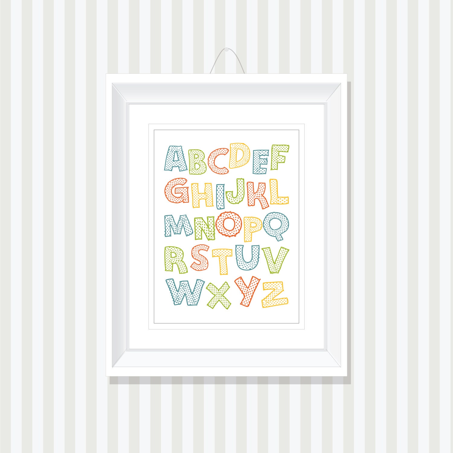 INSTANT DOWNLOAD ABC Alphabet Primary Color Brights Art - Home Decor, Nursery Art, Toy Room Art, Kids Art Educational Art Gift Digital Print