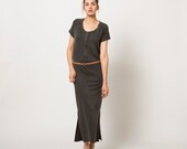 Knit Maxi Dress, Gray Dress, Summer Maxi Dress