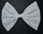 White Lace Hair Bow