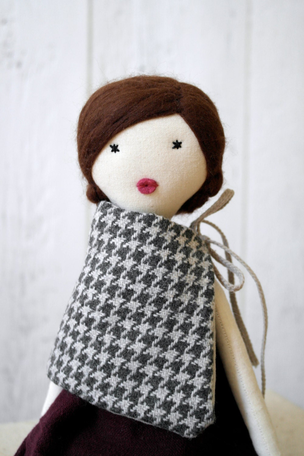 Cloth doll, Rag doll, handmade, retro, one of a kind/ Agathe