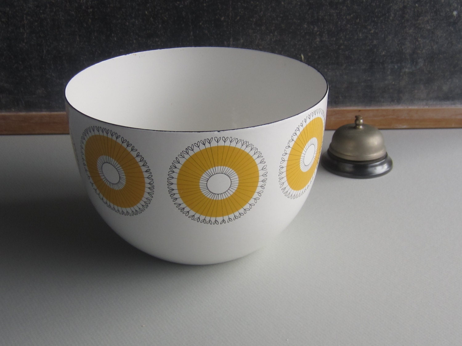 RESERVED FOR WILLI Finel Sunflower Enamel Bowl by Kaj Franck