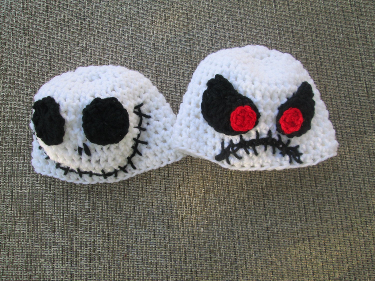 Spooky Jack Skeleton Halloween Hat Halloween Skull Hat, Skeleton Head Hat, Crochet Baby Hat, Baby Hat, Black, White, photo prop
