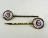 Washington Nationals Glass Bobby Pins, Images Cut From Baseball Cards