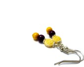 Hippy Earrings, Mustard, Yellow, Violet, Purple, Wooden Earrings, Wood, Tiny, Baroque, Girly, Classy. E103 - Mimok Hippy Earrings, Mustard, Yellow, Violet, Purple, Wooden Earrings, Wood, Tiny, Baroque, Girly, Classy. E103 - Mimok