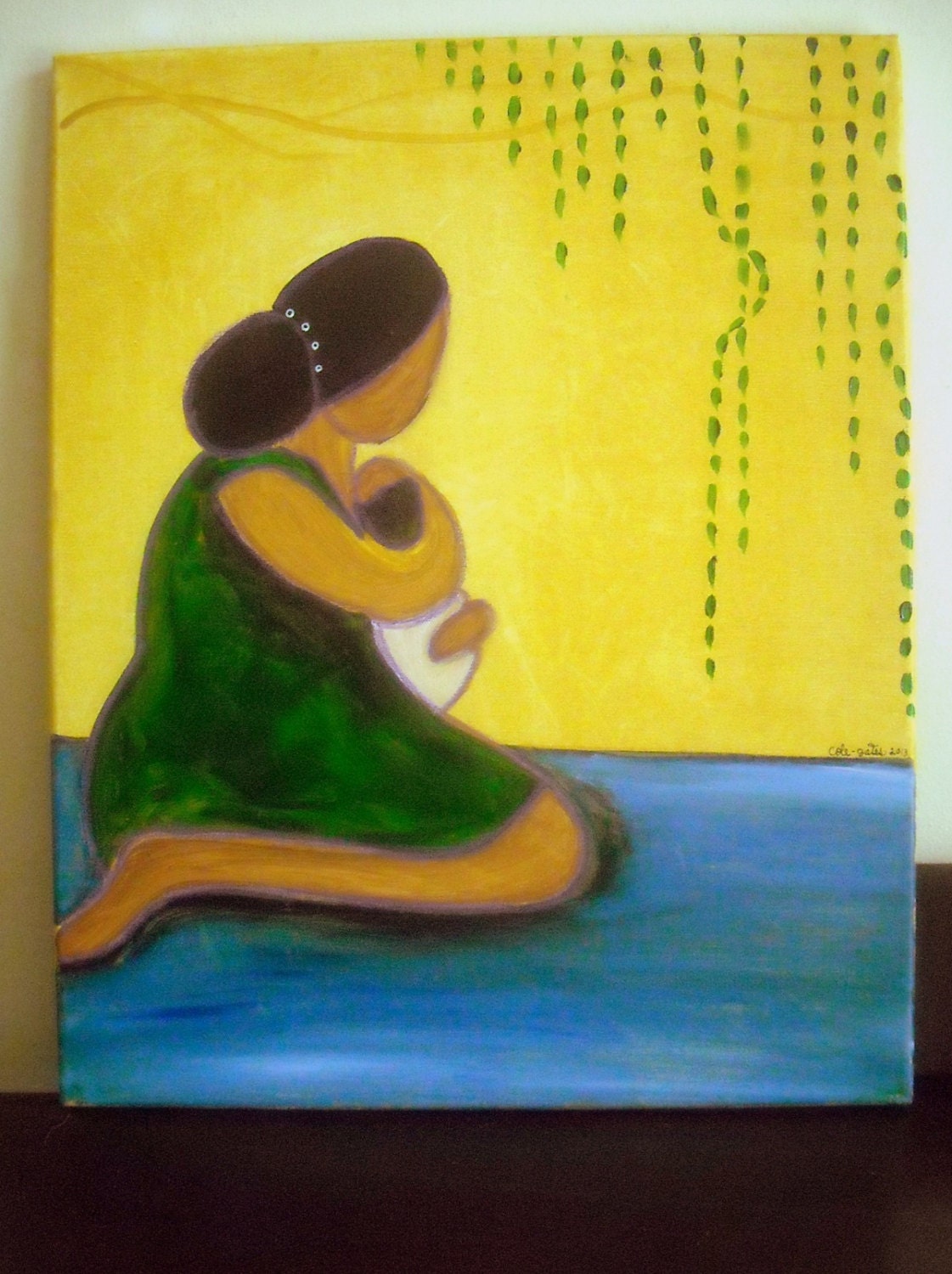SaLe./ Original 16x20 African American Mother and Child Art