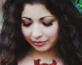 Lace Fox  pendant necklace Swarovski Crystal