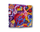 3D Art - Hand Hooked Artwork , Wall Hanging, Fiber Art, Rug Hooking, Hooked Rug, Multimedia, Textured Art,  Textiles - "Heart Art"