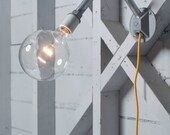 Industrial Lighting - Wall Mount Sconce - Bare Bulb Pipe Lamp w/ Wall Plug