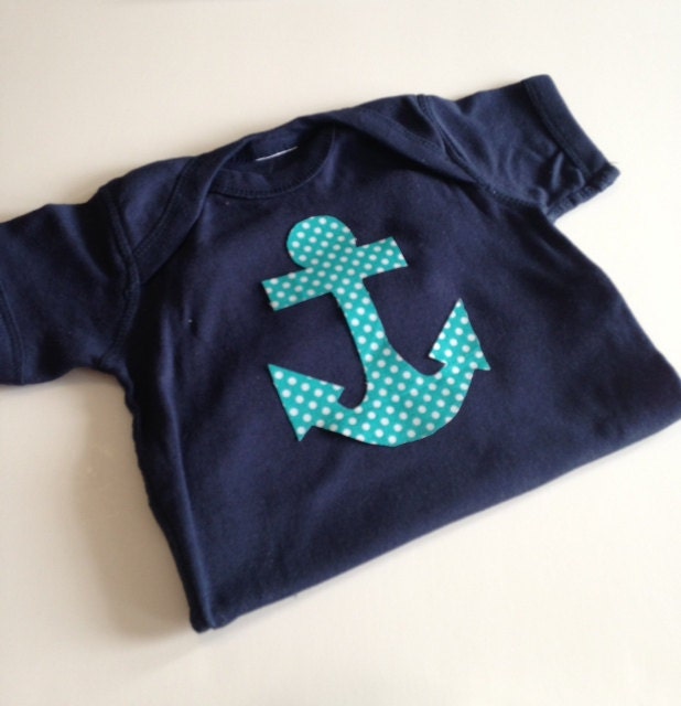 Anchor Baby Onesie // Newborn Baby Clothes // Navy Teal Anchor Clothes Clothing Cute // Nautical // Baby Onesie NB - 24 Months