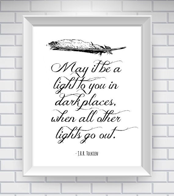 11 x 14 Lord of the Rings Print, Literary Quote- Typography Print - White - J.R.R Tolkien Quote - Word Art