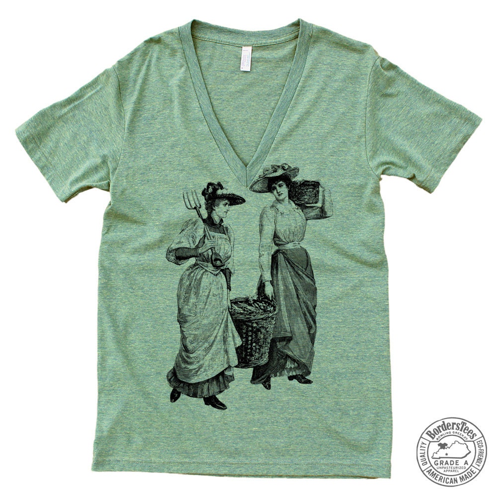 Unisex LADY FARMERS American Apparel Deep V-Neck Tri-Blend Tee