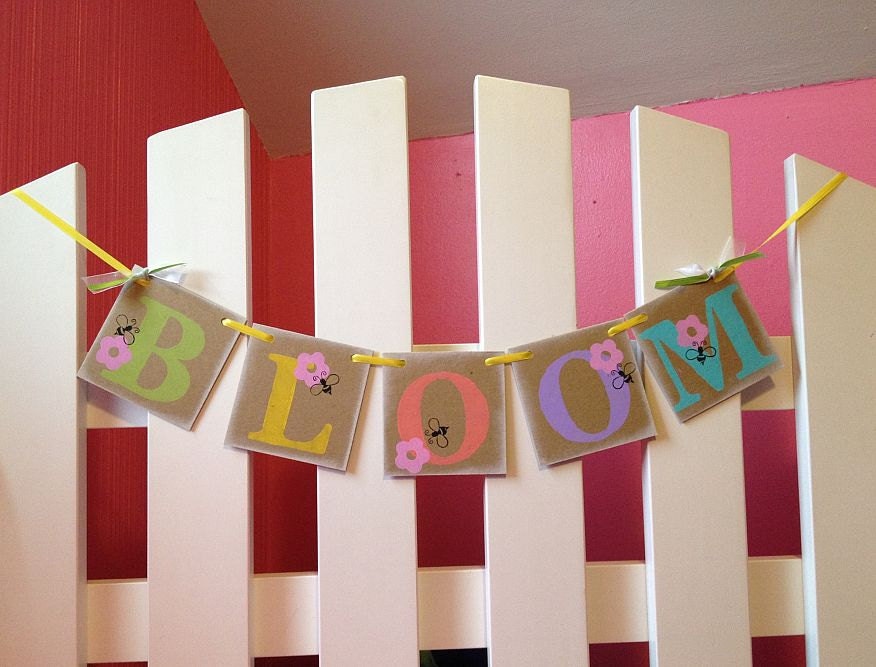 Easter decoration BLOOM  banner Spring decoration spring garland spring sign Happy Easter photo prop