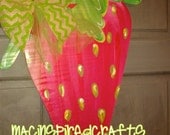 Red Strawberry Spring and Summer Door Hanger or Wall Decor