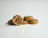 Set Of  Six Yellow Ceramic Rounded Buttons  -  Lemon Buttons - Art Ceramic Buttons - Handmade Buttons