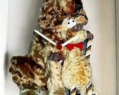 Golden Cocker Spaniel Dog (With Toy) Wall Clock