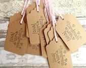 Kraft Paper Gift Tags - Hang Tags // One Dozen // "Handmade With Love" - Choose Your Twine - For Handmade Products, Gifts, and Favors
