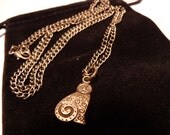 Sassy Cat Necklace Long Drop Antique Bronze Pendant Archaize Kitty Charm