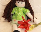 Nature is a unique rag doll, handmade and crafted with soft and cute fabrics.