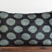 Ikat Velvet Pillow - 16x24 Decorative Pillow Lumbar - Handwoven Green Polka Dots Black Ikat Pillow Cover - Throw Pillow - Accent Pillow